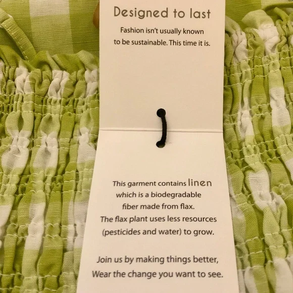 NWT HOUSE OF HARLOW 1960 LINEN SMOCKED GINGHAM JUMPSUIT (SIZE SMALL) - Picture 5 of 5